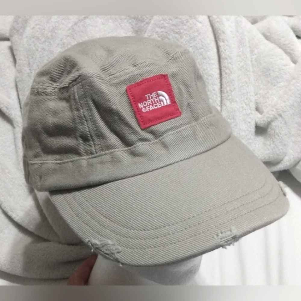 Vintage the NORTH FACE Rare Full Back Cotton Factory Distressed Military Cap Hat